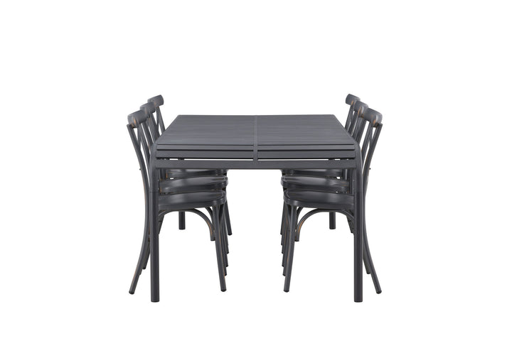 Venture Home Borneo Diningtable Aluminium - Black / Rectangular 100*200* +Tablas Diningchair Aluminium - Black / _6