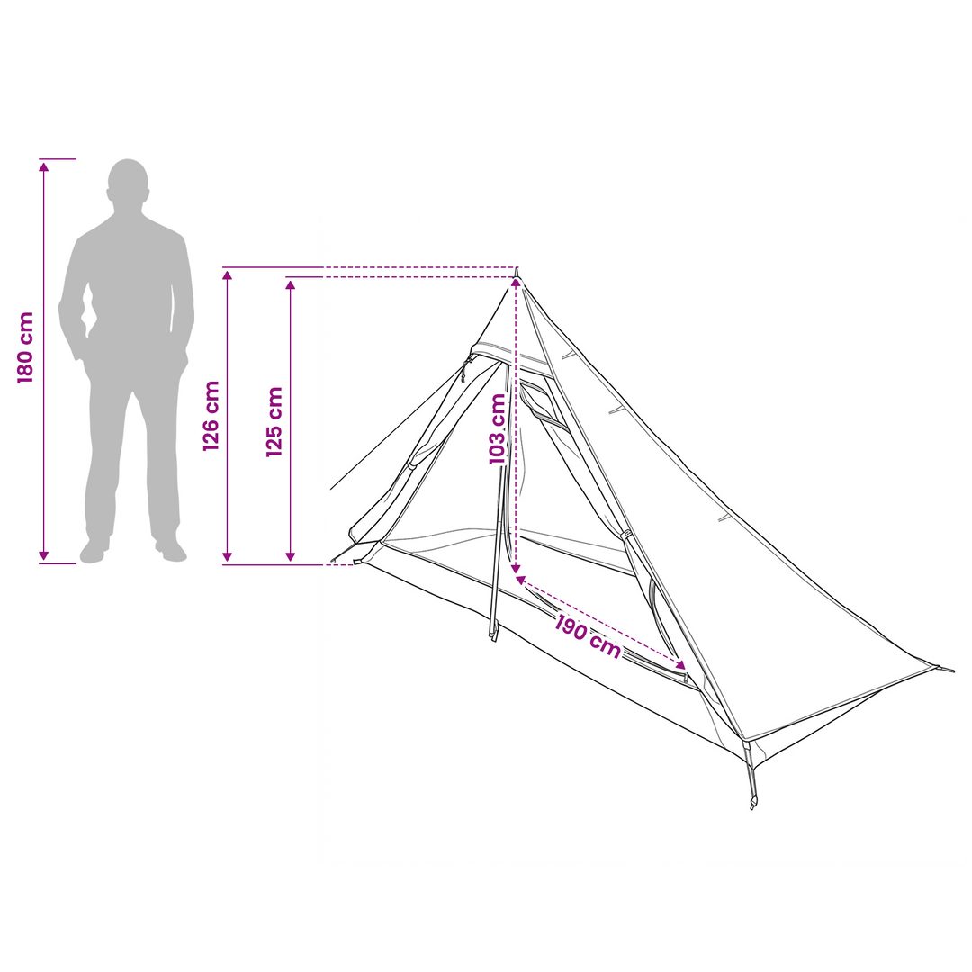 Backpacking Telt Grøn 222 x 85 x 125 cm