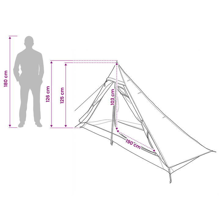 Backpacking Telt Grøn 222 x 85 x 125 cm