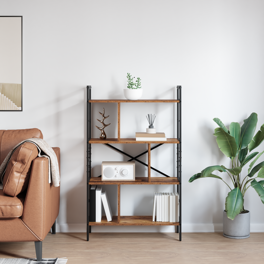Bogreol Gammelt træ 75 x 30 x 123,5 cm Konstrueret træ