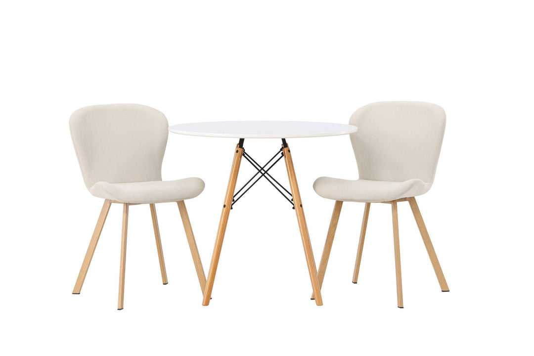Venture Home Danburi Dining Table - Woodlook / Woodlook MDF +Lilja Dining Chair - Oaklook / Beige Fabric _2