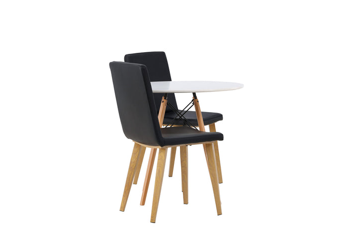 Venture Home Danburi Dining Table - Woodlook / Woodlook MDF +Today Dining Chair - Nature / Black PU _2