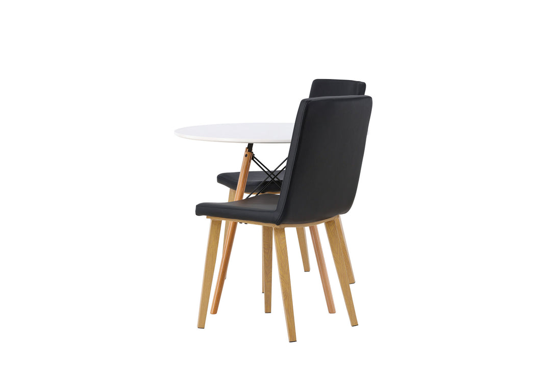 Venture Home Danburi Dining Table - Woodlook / Woodlook MDF +Today Dining Chair - Nature / Black PU _2