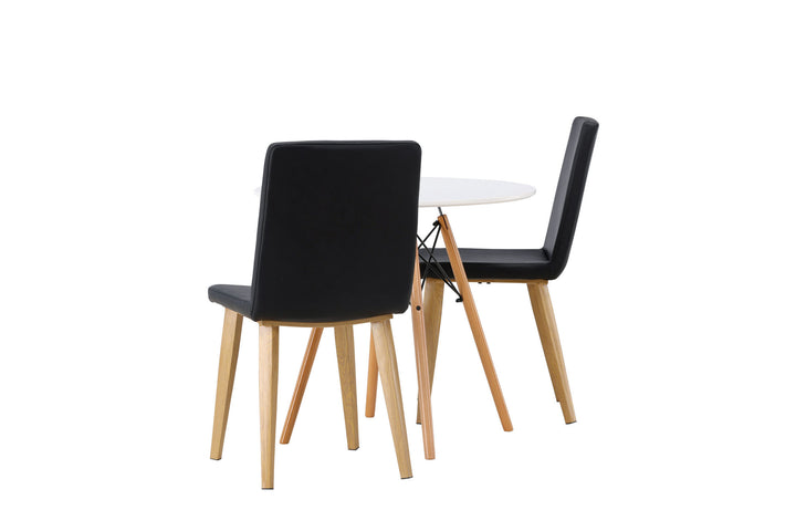 Venture Home Danburi Dining Table - Woodlook / Woodlook MDF +Today Dining Chair - Nature / Black PU _2