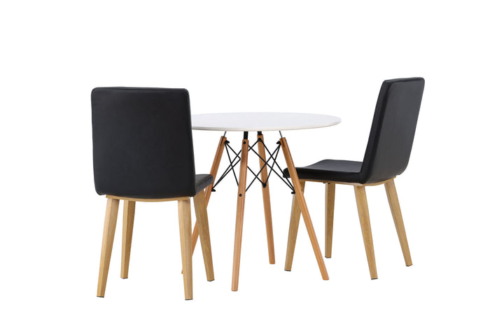 Venture Home Danburi Dining Table - Woodlook / Woodlook MDF +Today Dining Chair - Nature / Black PU _2