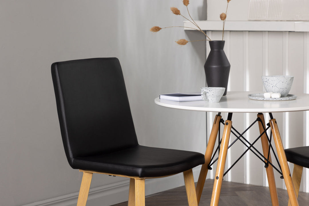 Venture Home Danburi Dining Table - Woodlook / Woodlook MDF +Today Dining Chair - Nature / Black PU _2