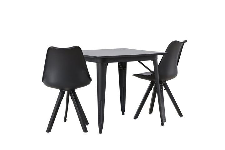 Venture Home Tempe Dining Table - Black / Black MDF +Zeno Dining Chair - Black / Black PP _2