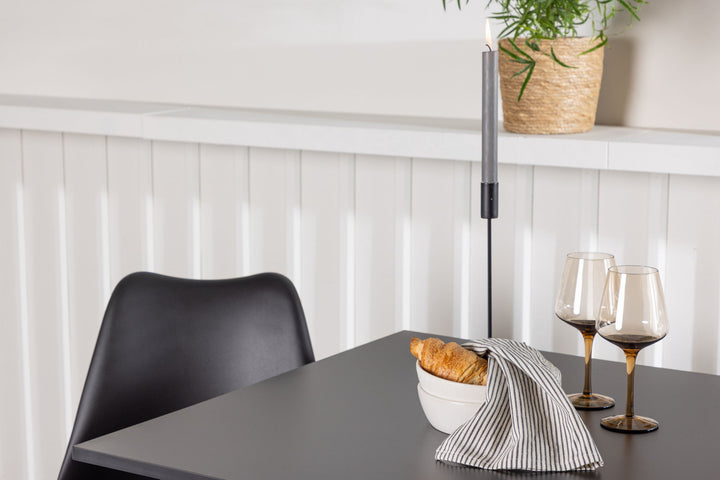 Venture Home Tempe Dining Table - Black / Black MDF +Zeno Dining Chair - Black / Black PP _2