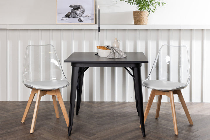 Venture Home Tempe Dining Table - Black / Black MDF +Edvin Dining Chair - Nature / PET (seat cushion white) PET surface,seat with usual sponge _2