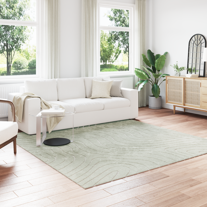 Områdetæpper Firkantet PALMERAS Grøn 240 x 240 cm Polyester