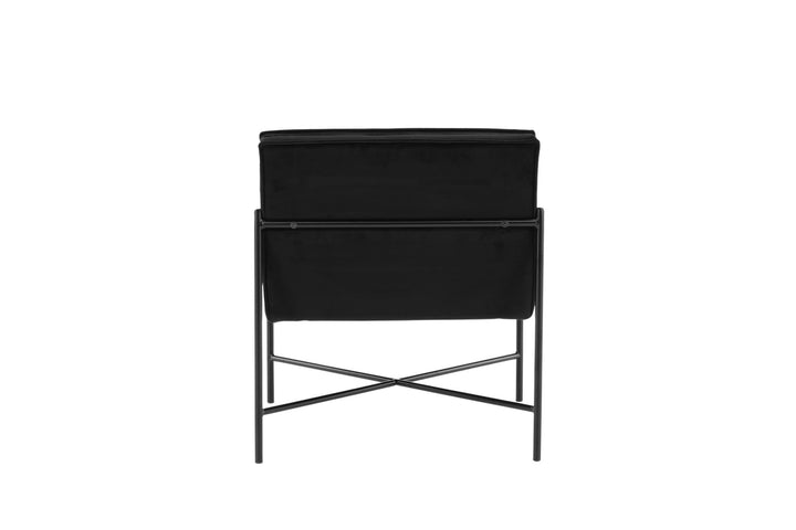 Venture Home Rakel Single Sofa - Black / Black Velvet