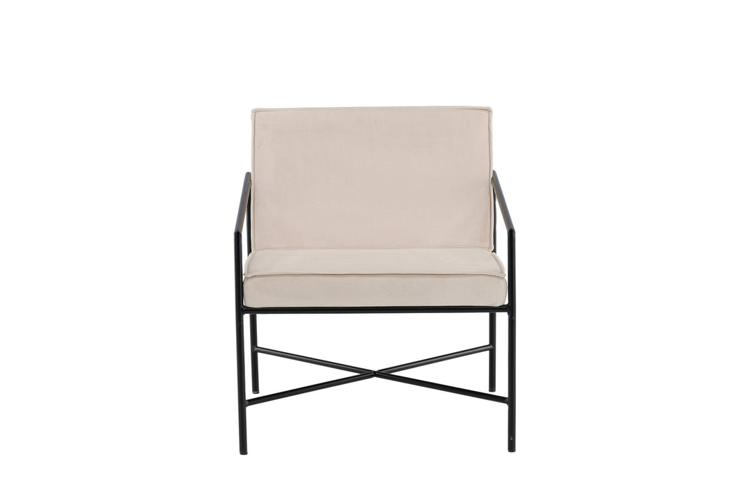 Venture Home Rakel Single Sofa - Black / Beige Velvet