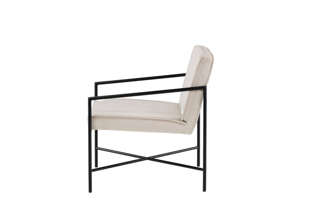 Venture Home Rakel Single Sofa - Black / Beige Velvet