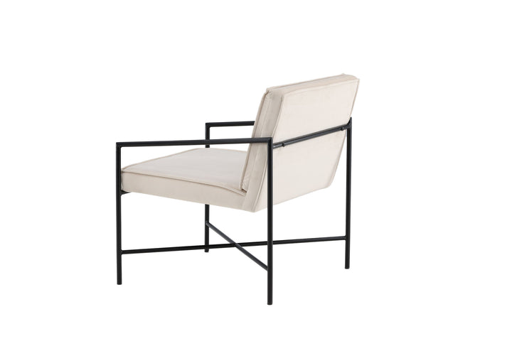 Venture Home Rakel Single Sofa - Black / Beige Velvet