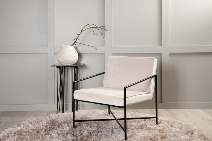 Venture Home Rakel Single Sofa - Black / Beige Velvet