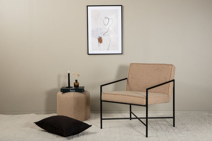 Venture Home Rakel Single Sofa - Black / Beige Teddy
