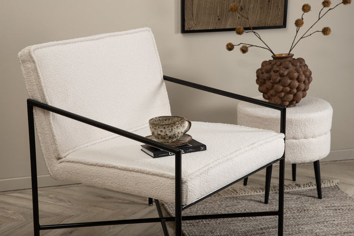 Venture Home Rakel Single Sofa - Black / Offwhite Teddy