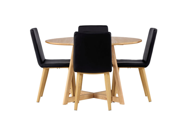 Venture Home Yakidon Dining Table - Rubberwood / Oaklook MDF +Today Dining Chair - Nature / Black PU _4