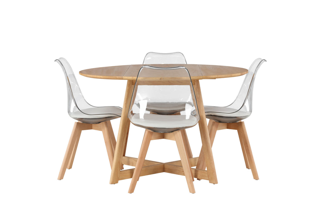 Venture Home Yakidon Dining Table - Rubberwood / Oaklook MDF +Edvin Dining Chair - Nature / PET (seat cushion white) PET surface,seat with usual sponge _4