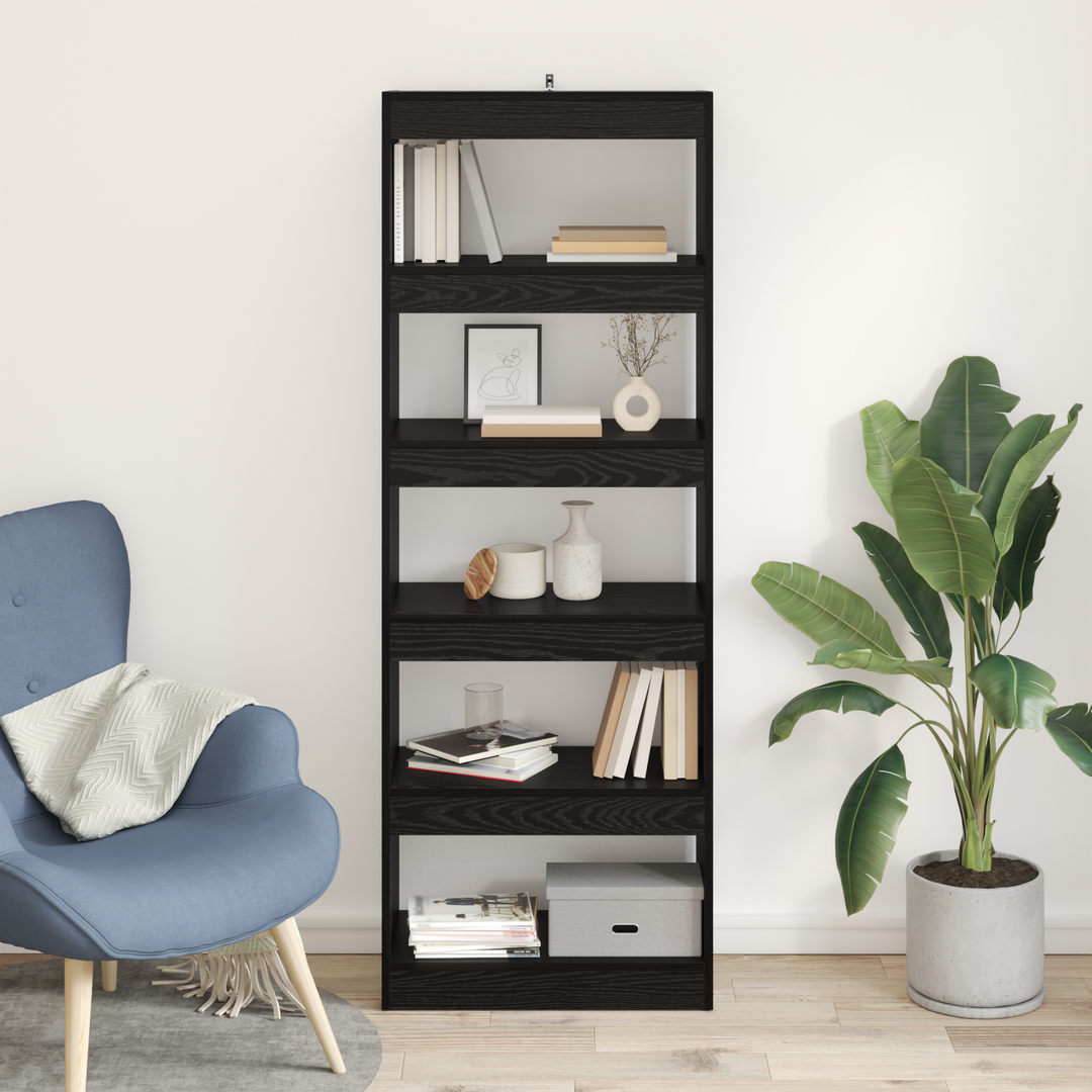 Bogskab Sort eg 60 x 30 x 166 cm Konstrueret træ