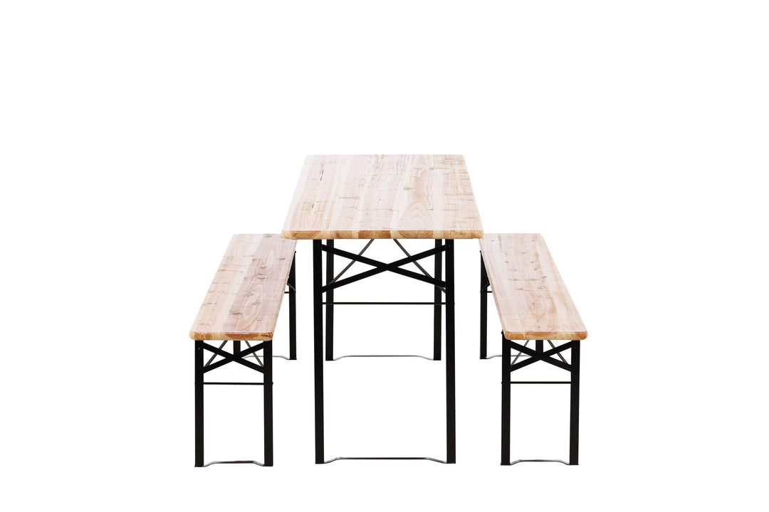 Venture Home Guniess - Foldable Table + benches - Black ,  Wood