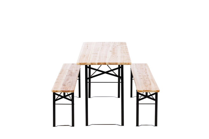 Venture Home Guniess - Foldable Table + benches - Black ,  Wood