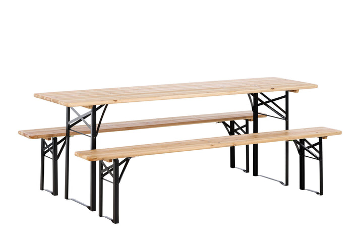Venture Home Guniess - Foldable Table + benches - Black ,  Wood