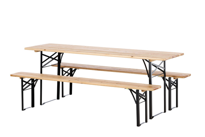 Venture Home Guniess - Foldable Table + benches - Black ,  Wood