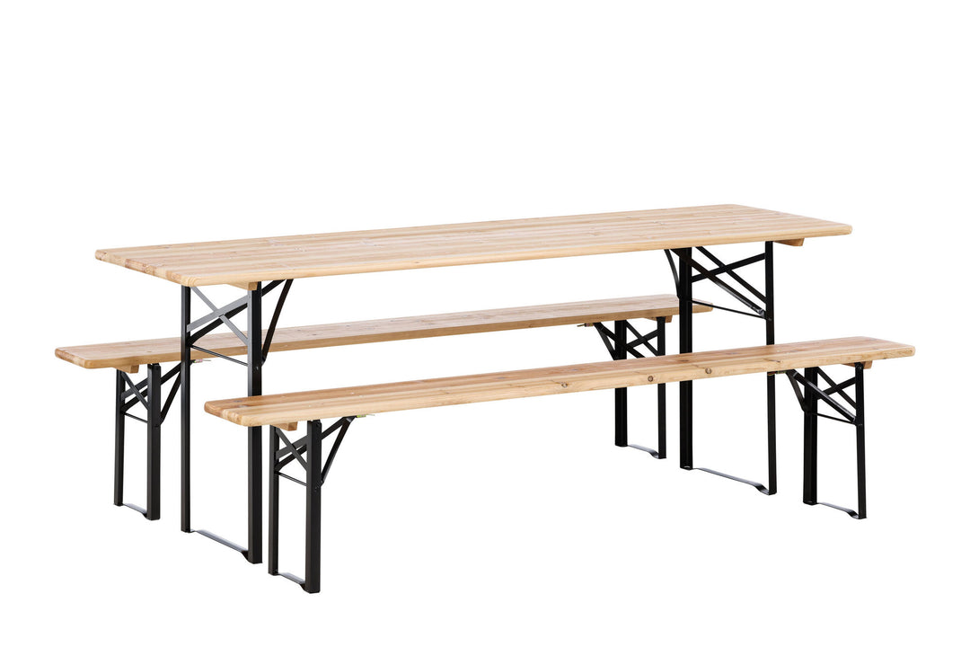 Venture Home Guniess - Foldable Table + benches - Black ,  Wood