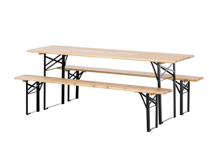 Venture Home Guniess - Foldable Table + benches - Black ,  Wood