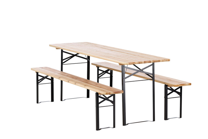 Venture Home Guniess - Foldable Table + benches - Black ,  Wood