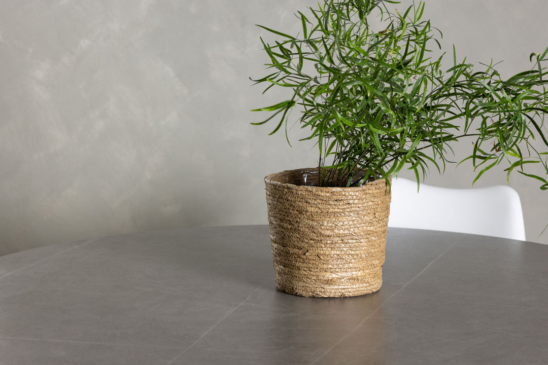 Venture Home Piazza Dining Table - Natural / Dark Grey Spraystone +Zeno Dining Chair - Nature woodlook / White PP _4