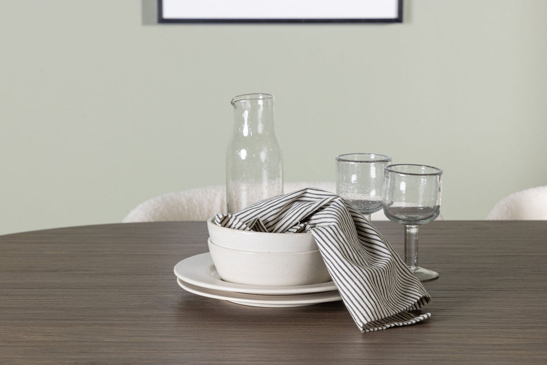 Venture Home Andy Dining Table 180*75 - Natural / Natural MDF +Edina Dining Chair - Black / White Boucle _4