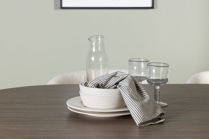 Venture Home Andy Dining Table 180*75 - Natural / Natural MDF +Edina Dining Chair - Black / White Boucle _4