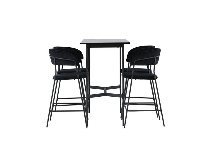 Venture Home Rax Bar Table 120*60 - Black / Black MDF +Lui Bar Chair - Black / Black PU _4