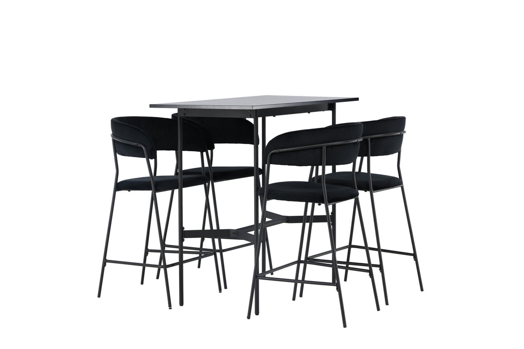 Venture Home Rax Bar Table 120*60 - Black / Black MDF +Lui Bar Chair - Black / Black PU _4