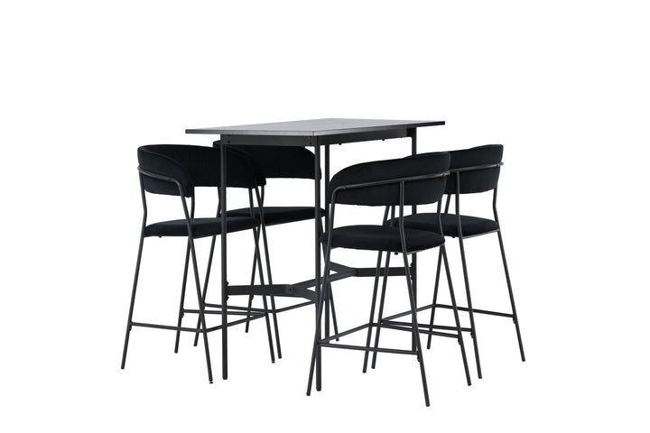 Venture Home Rax Bar Table 120*60 - Black / Black MDF +Lui Bar Chair - Black / Black PU _4