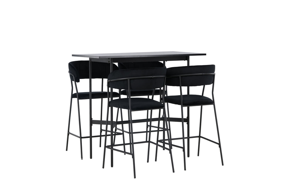 Venture Home Rax Bar Table 120*60 - Black / Black MDF +Lui Bar Chair - Black / Black PU _4