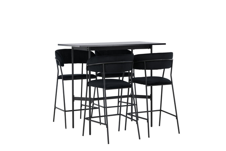 Venture Home Rax Bar Table 120*60 - Black / Black MDF +Lui Bar Chair - Black / Black PU _4