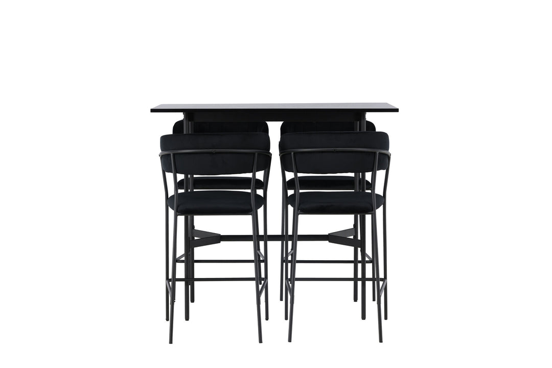 Venture Home Rax Bar Table 120*60 - Black / Black MDF +Lui Bar Chair - Black / Black PU _4