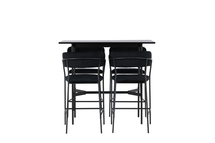Venture Home Rax Bar Table 120*60 - Black / Black MDF +Lui Bar Chair - Black / Black PU _4