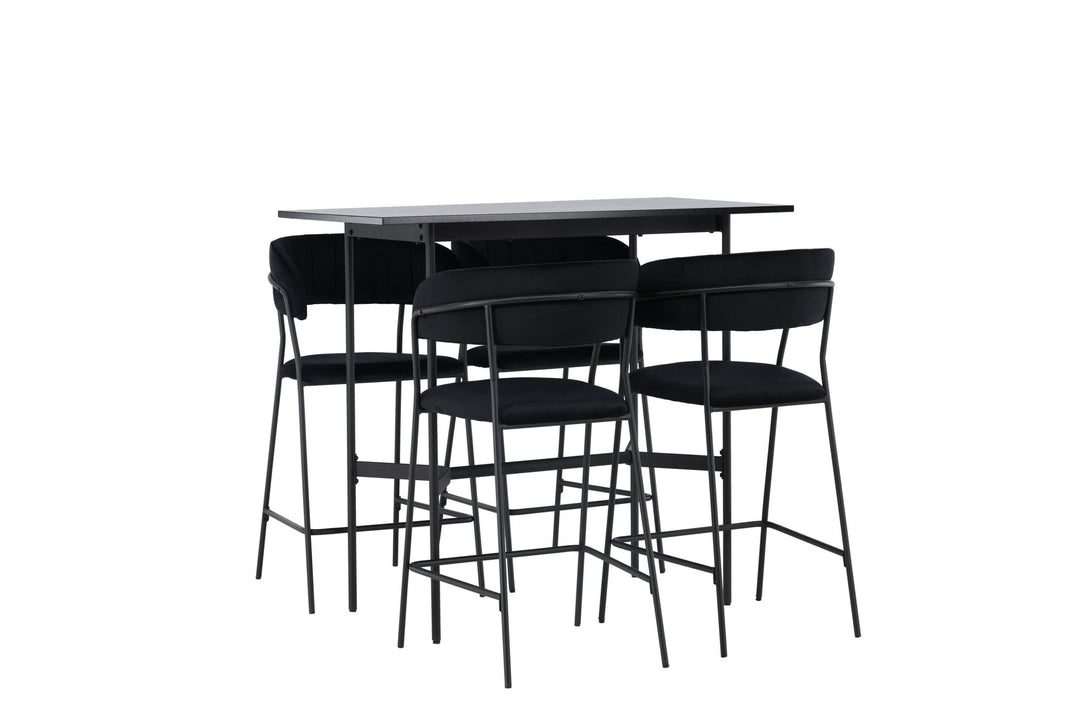 Venture Home Rax Bar Table 120*60 - Black / Black MDF +Lui Bar Chair - Black / Black PU _4