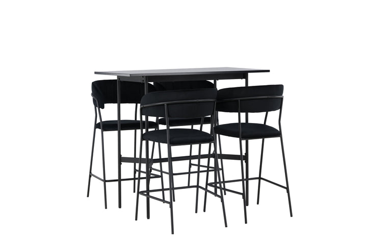 Venture Home Rax Bar Table 120*60 - Black / Black MDF +Lui Bar Chair - Black / Black PU _4