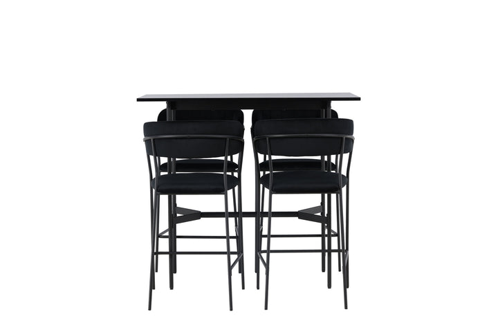 Venture Home Rax Bar Table 120*60 - Black / Black MDF +Lui Bar Chair - Black / Black PU _4