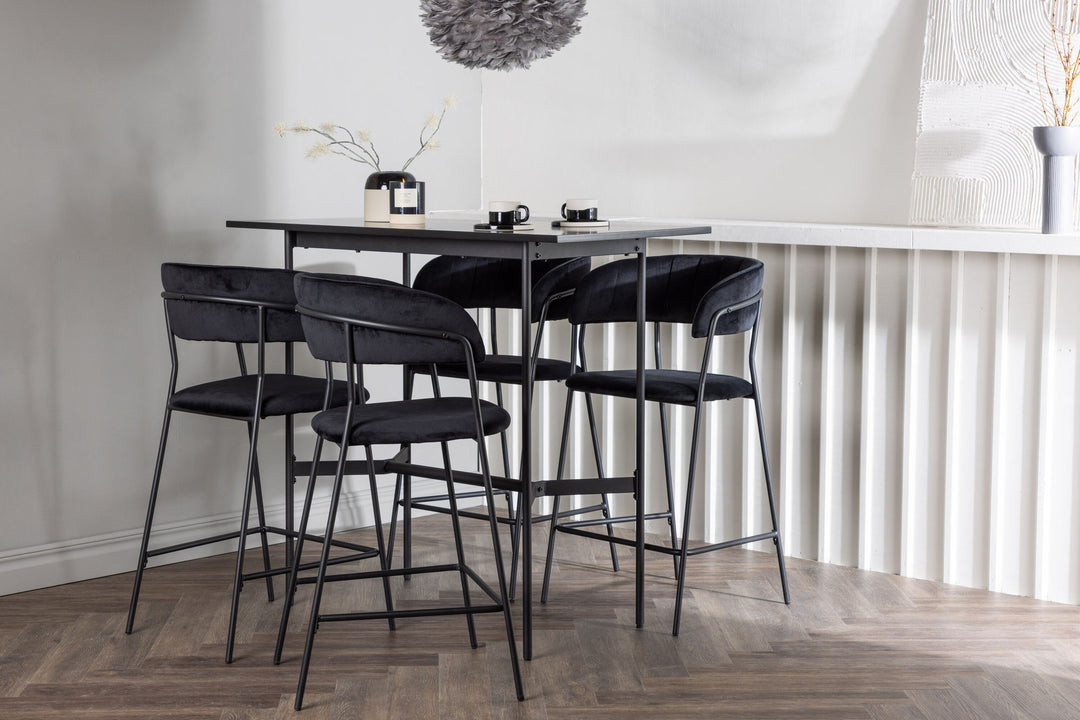 Venture Home Rax Bar Table 120*60 - Black / Black MDF +Lui Bar Chair - Black / Black PU _4