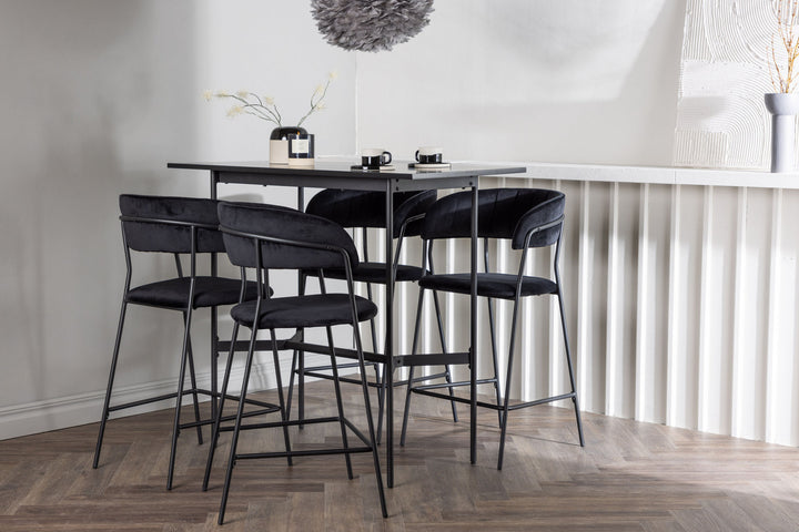 Venture Home Rax Bar Table 120*60 - Black / Black MDF +Lui Bar Chair - Black / Black PU _4