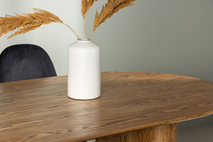 Venture Home Isolde Dining Table 140*75 - Nature / Nature MDF +Polar Dining Chair - Black legs / Black Velvet _4