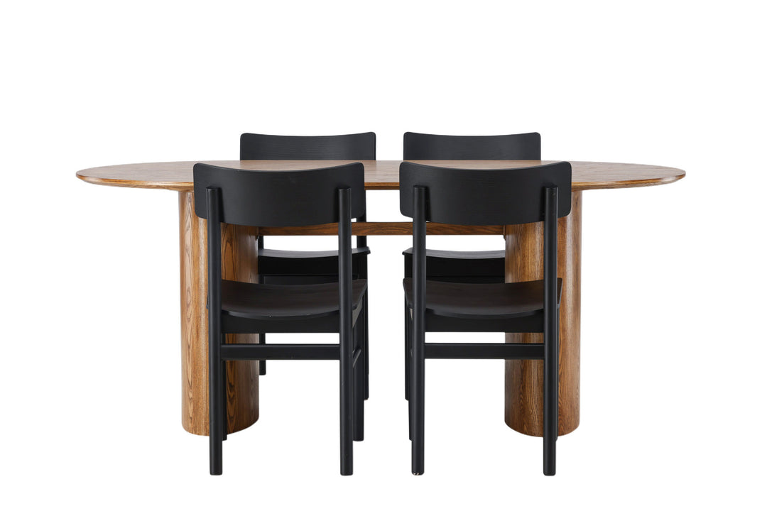 Venture Home Isolde Dining Table 140*75 - Nature / Nature MDF +Montros Dining Chair - Natural / Natural Rubberwood _4