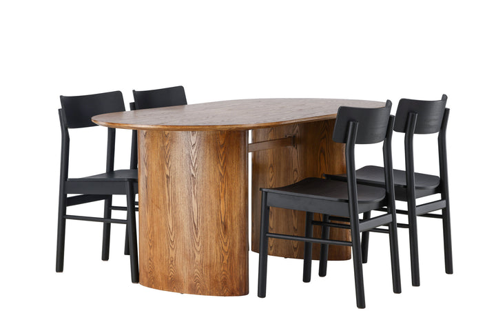 Venture Home Isolde Dining Table 140*75 - Nature / Nature MDF +Montros Dining Chair - Natural / Natural Rubberwood _4