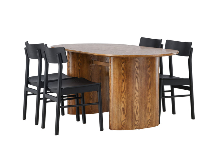 Venture Home Isolde Dining Table 140*75 - Nature / Nature MDF +Montros Dining Chair - Natural / Natural Rubberwood _4